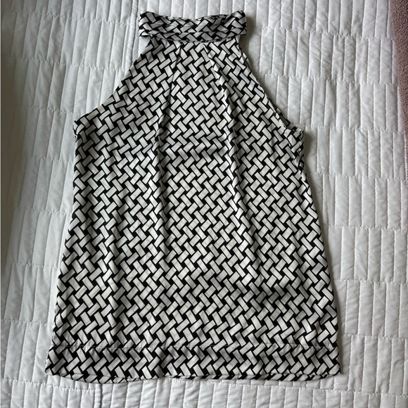 Tops - Woman’s Satin Black and White Halter Top Size M